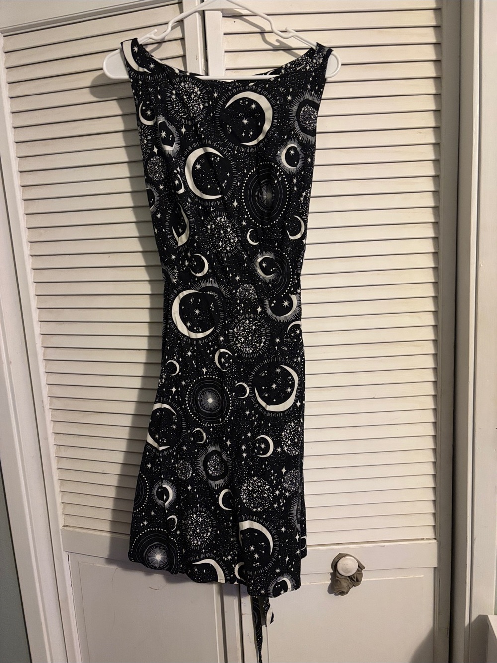 Celestial Print Black Sleeveless Midi Dress - Glow in the dark Heart of Haute 2x